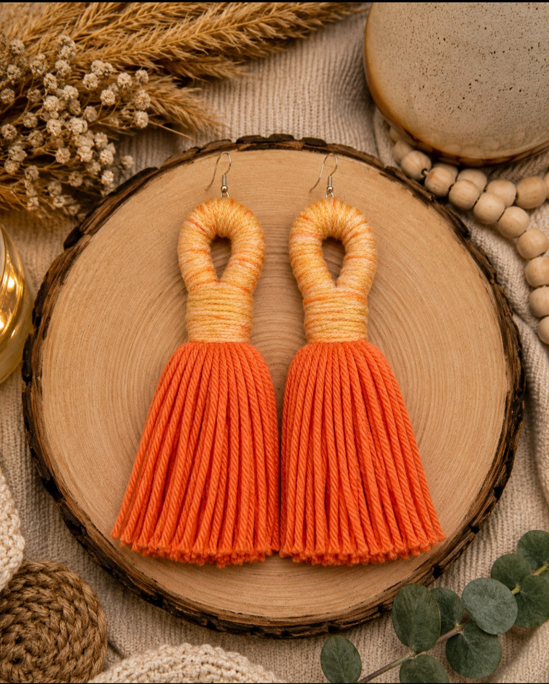 ❤️Teez Unique & Klassy Made With Love Loop Tassel Earrings❤️