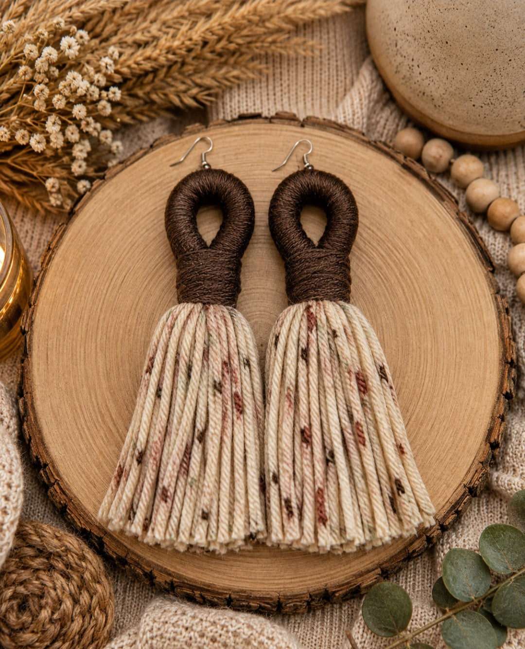 ❤️Teez Unique & Klassy Made With Love Loop Tassel Earrings❤️