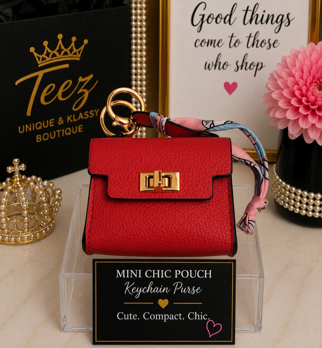 ❤️Teez Unique & Klassy Mini Chic Pouch Keychain Purses❤️