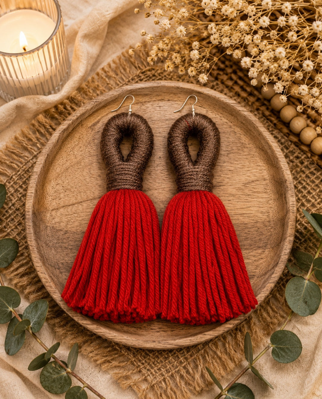 ❤️Teez Unique & Klassy Made With Love Loop Tassel Earrings❤️