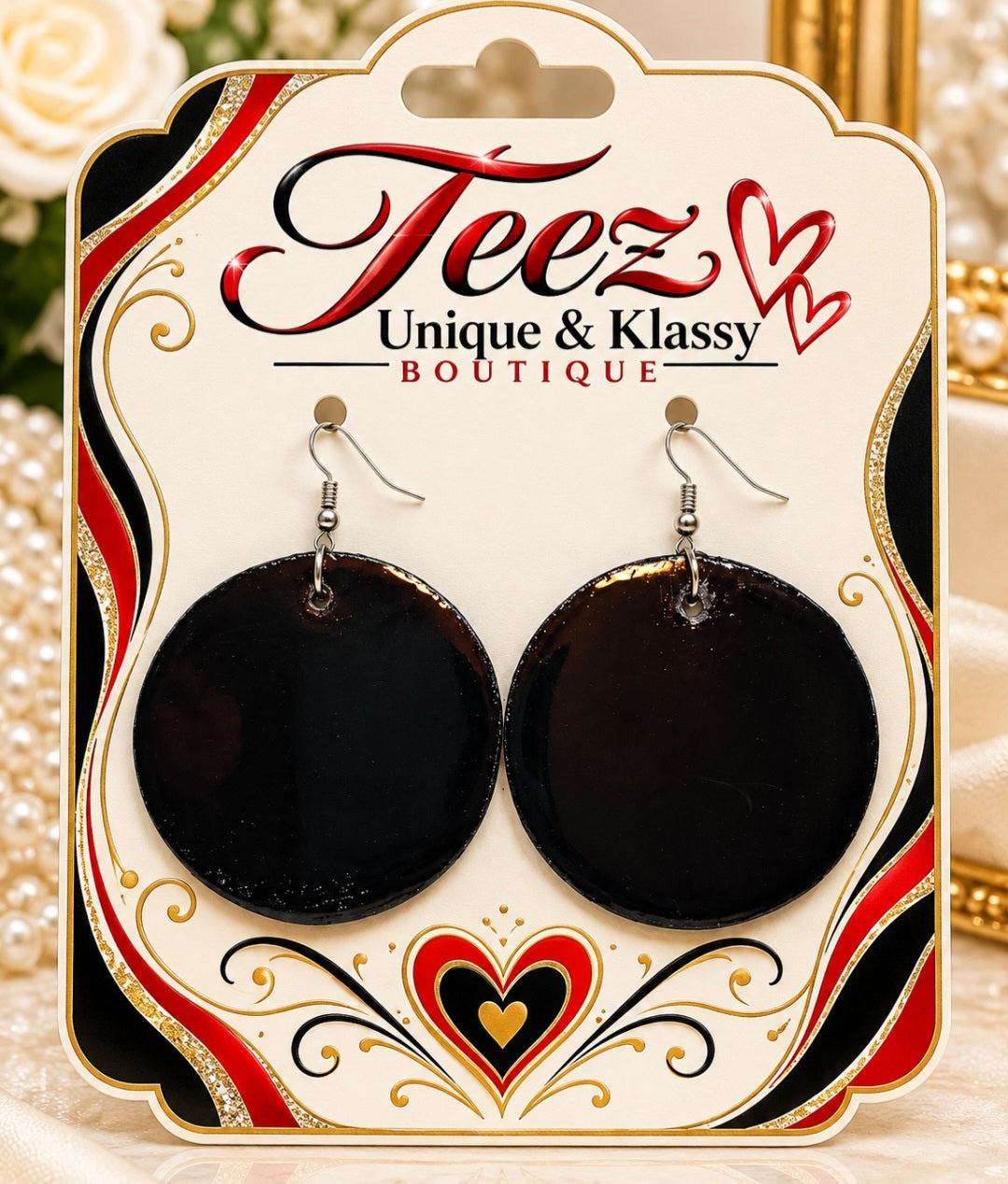 ❤️Teez Unique & Klassy Made With Love Large Wood Earrings❤️
