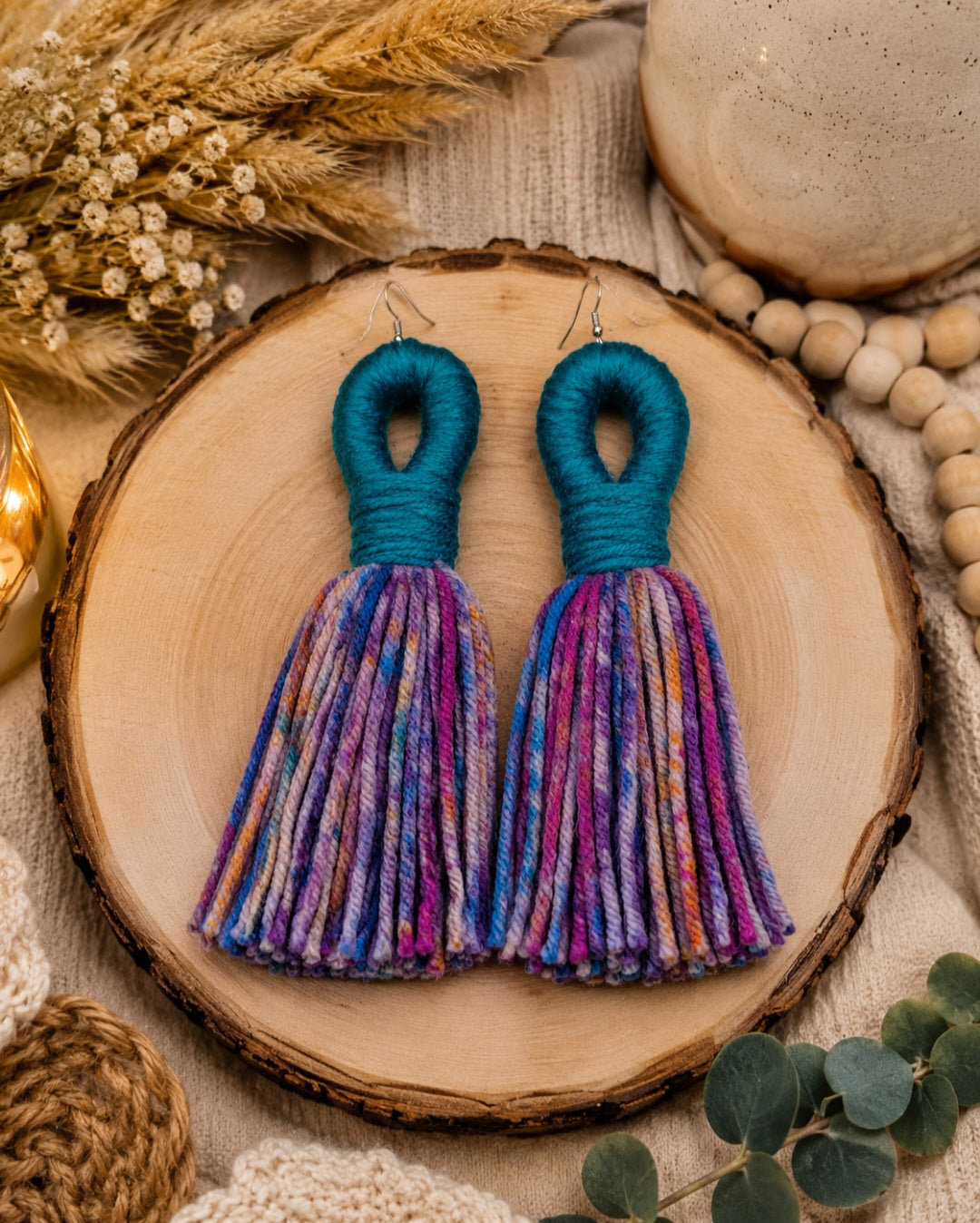 ❤️Teez Unique & Klassy Made With Love Loop Tassel Earrings❤️