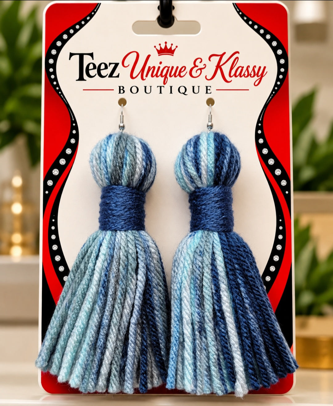 ❤️Teez Unique & Klassy Made With Love Long Barrel Tassel Earrings❤️