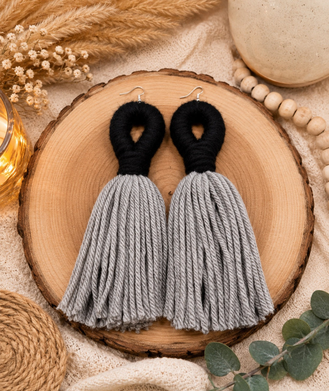 ❤️Teez Unique & Klassy Made With Love Loop Tassel Earrings❤️