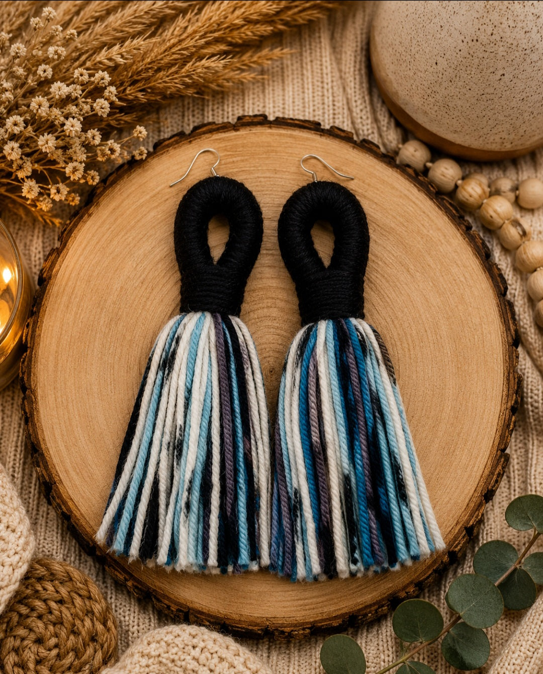❤️Teez Unique & Klassy Made With Love Loop Tassel Earrings❤️