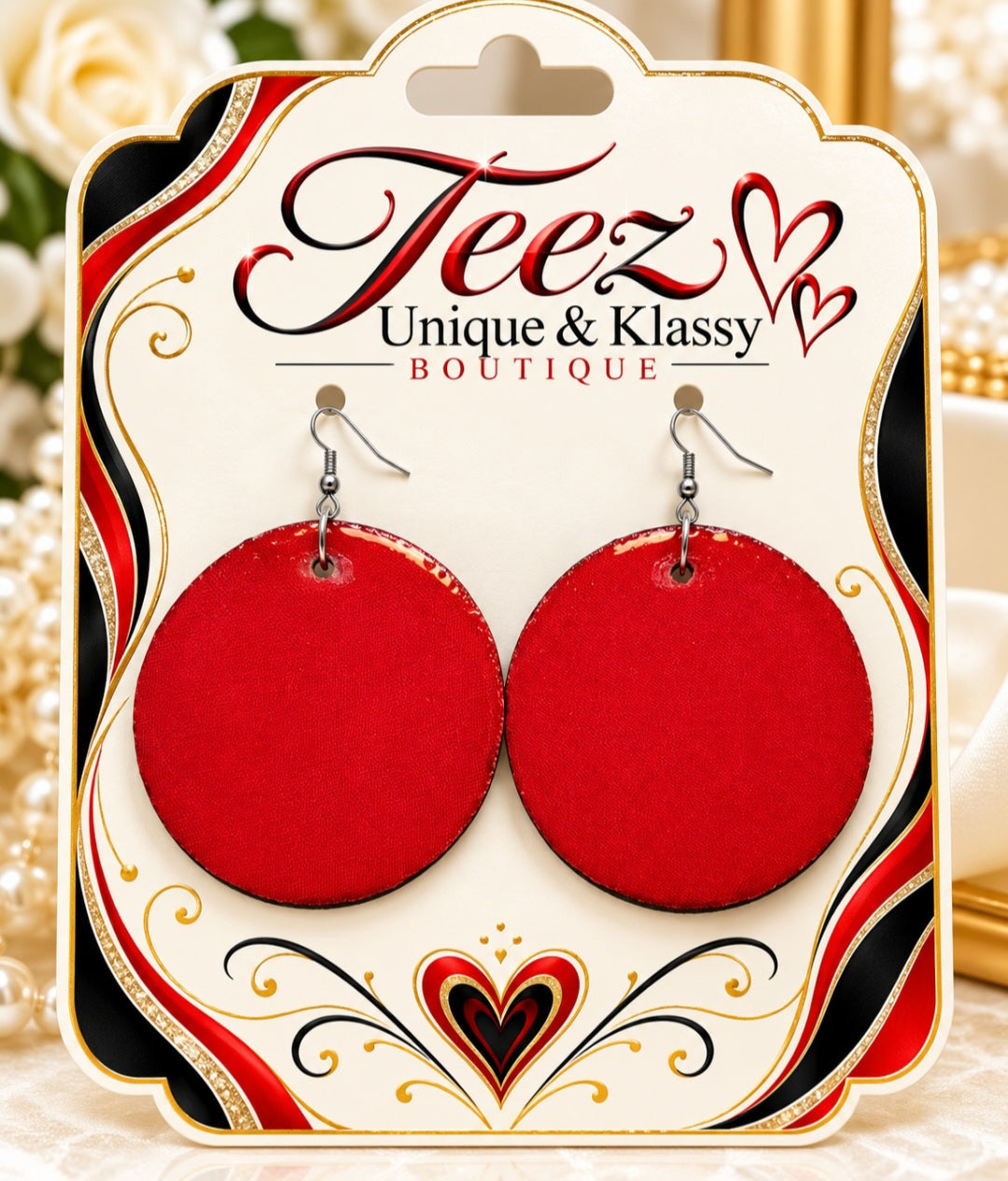 ❤️Teez Unique & Klassy Made With Love Large Wood Earrings❤️