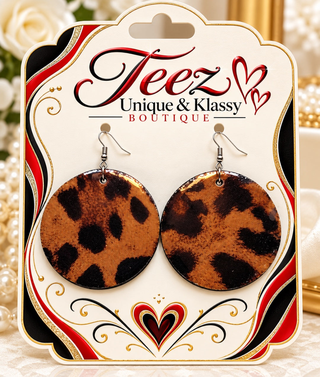 ❤️Teez Unique & Klassy Made With Love Large Wood Earrings❤️