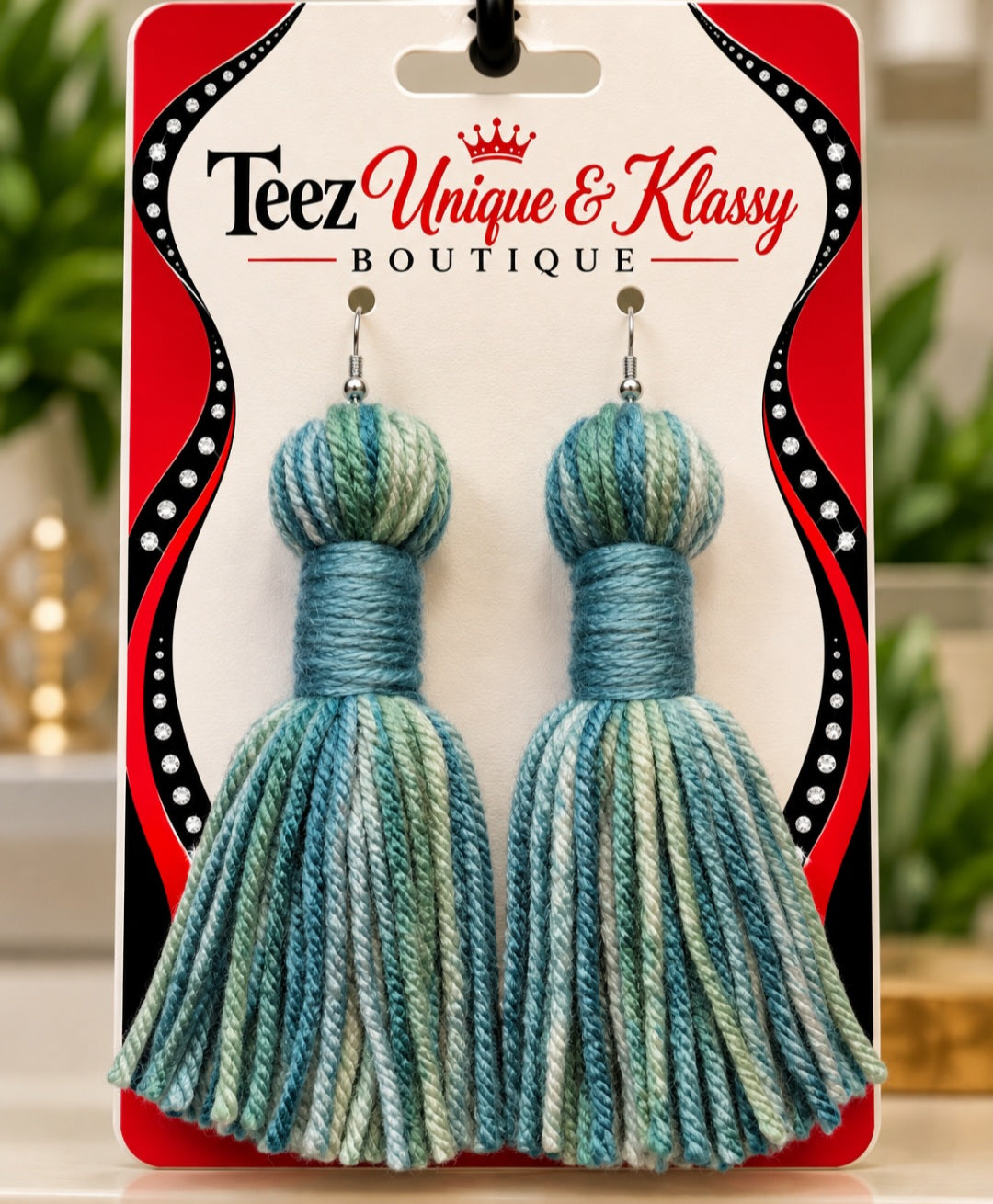 ❤️Teez Unique & Klassy Made With Love Long Barrel Tassel Earrings❤️