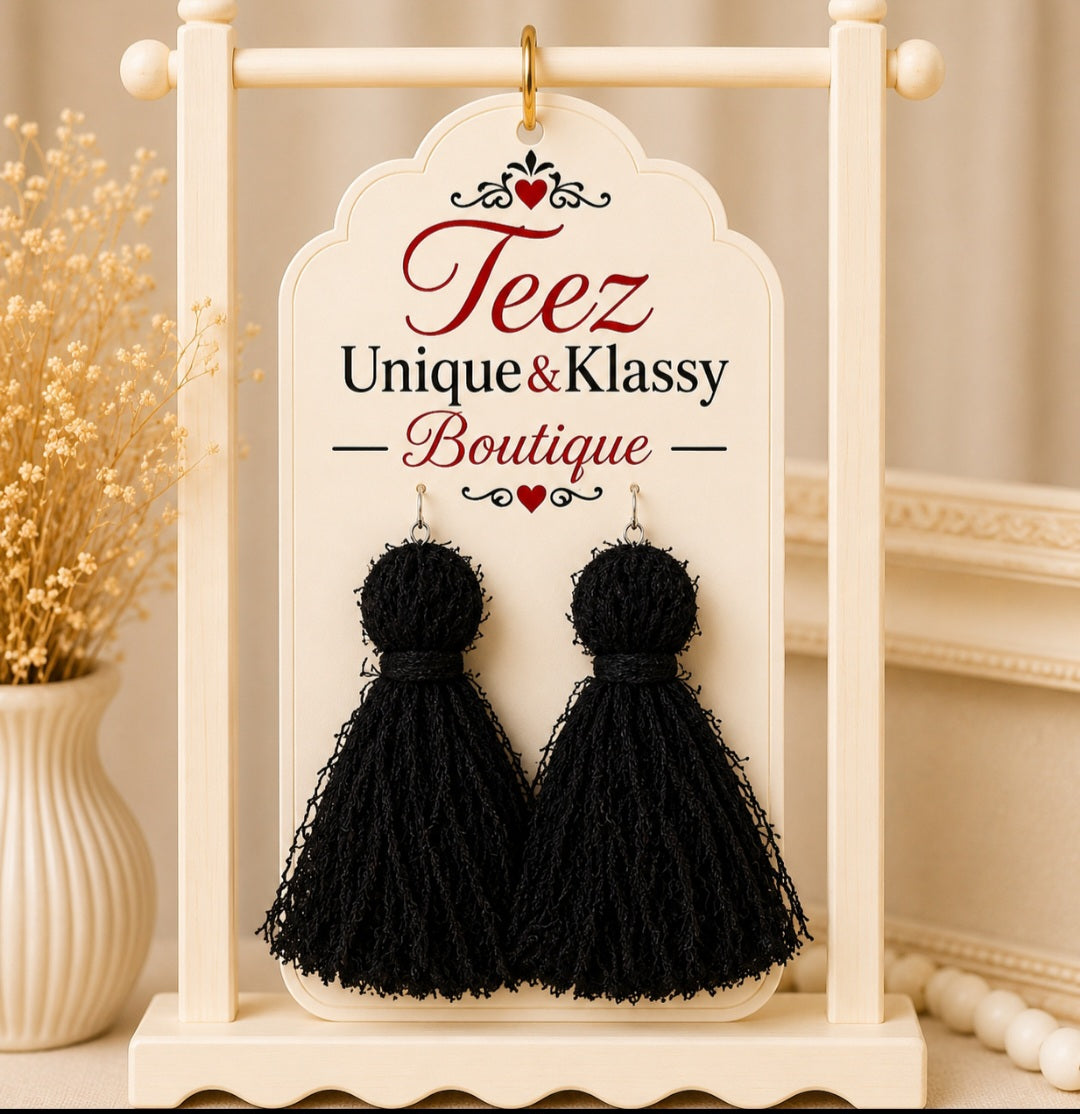 ❤️Teez Unique&Klassy Made With Love Fringe Tassel Earrings❤️