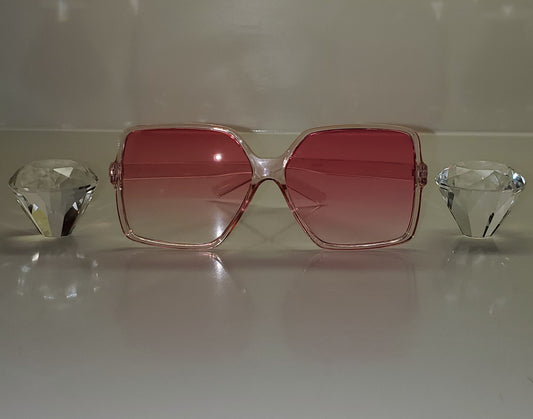 Pink Square Oversized Sunglasses