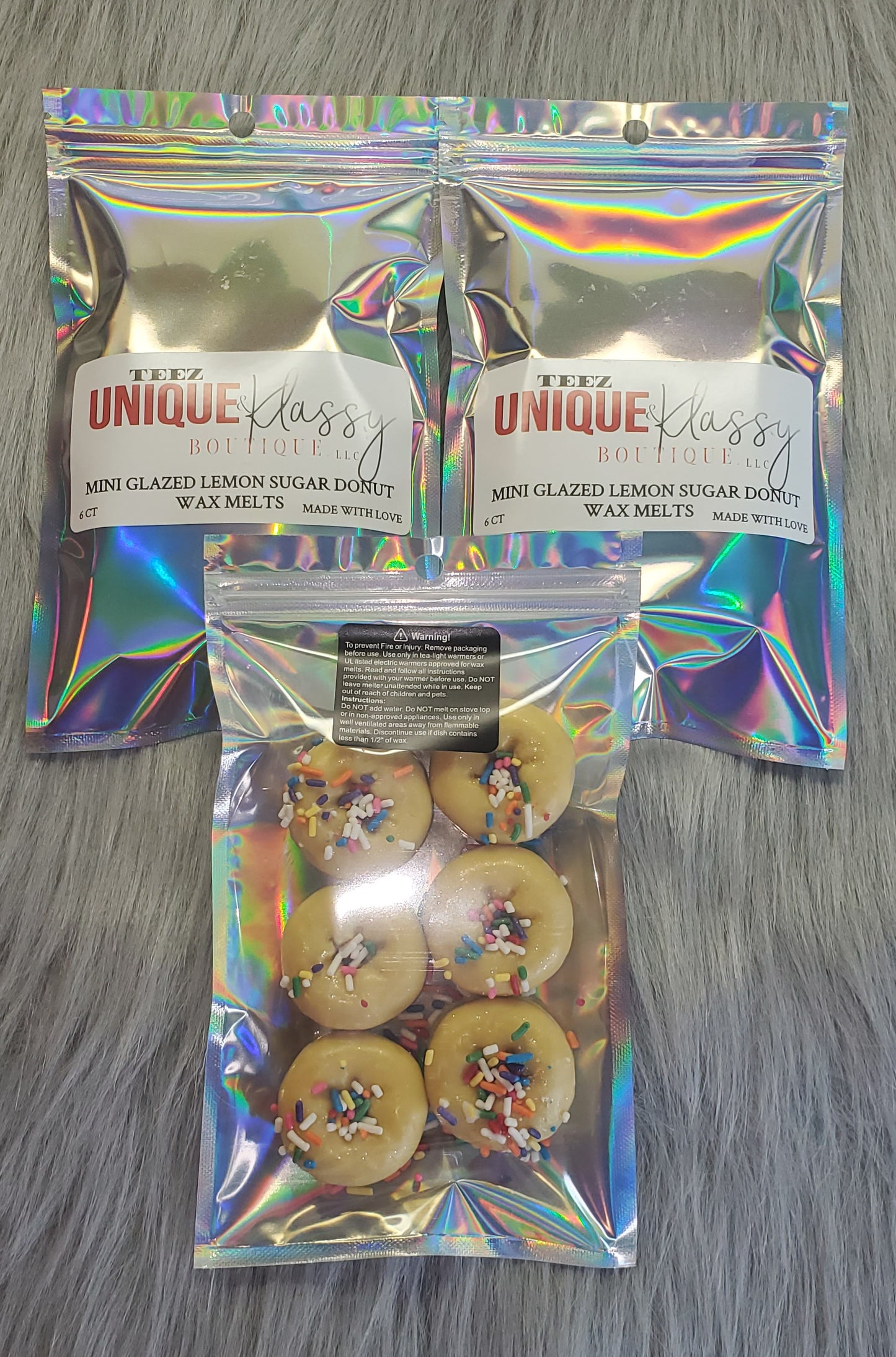 ❤️Teez Unique Klassy Made With Love Mini Glazed Lemon Sugar Donut Wax Melts❤️(NON EDIBLE)